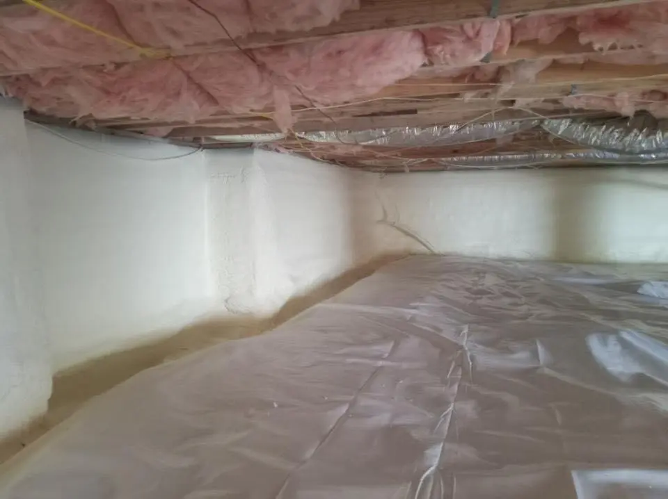 Crawl space encapsulation with closed-cell spray foam for Roof Maintenance in Denison