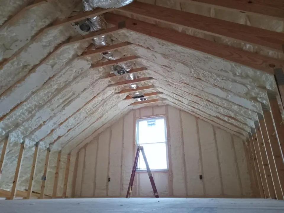 Spray foam roofing application for Crawl Space Insulation project in Denison